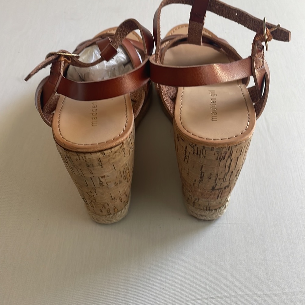 Madden Girl women’s size 8 Cortette Cork Cognac Wedge…worn once! - Picture 4 of 4
